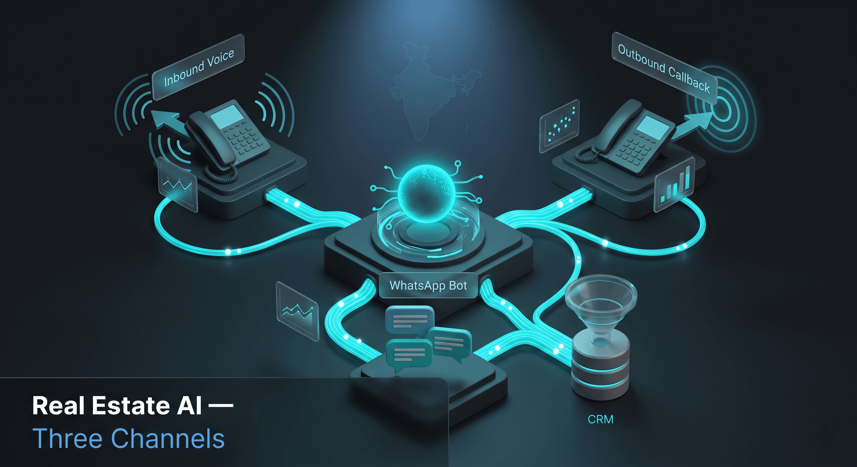 Real estate AI three channels flow